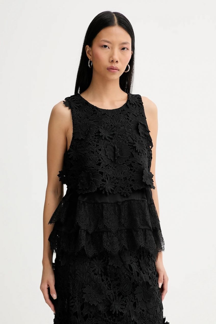 Blúzka MUNTHE RACHINE čierna farba, vzorovaná, 254102525443