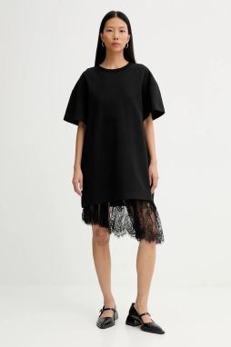 Bavlnené šaty MUNTHE ROSIE čierna farba, 254132025426