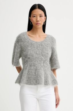 Sveter s prímesou vlny MUNTHE RYLALINE šedá farba, 254160325470