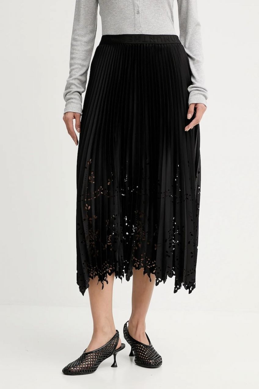 Sukňa MUNTHE RUSTALI čierna farba, midi, áčkový strih, 254120725422