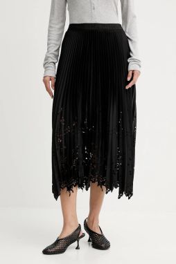 Sukňa MUNTHE RUSTALI čierna farba, midi, áčkový strih, 254120725422