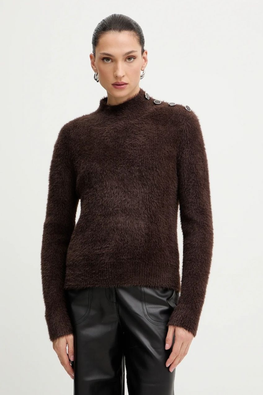 Sveter Morgan hnedá farba, s rolákom, MFENNY