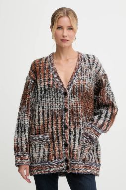 Kardigan s prímesou vlny Missoni hnedá farba, teplé, DS25WM1N.BC005M