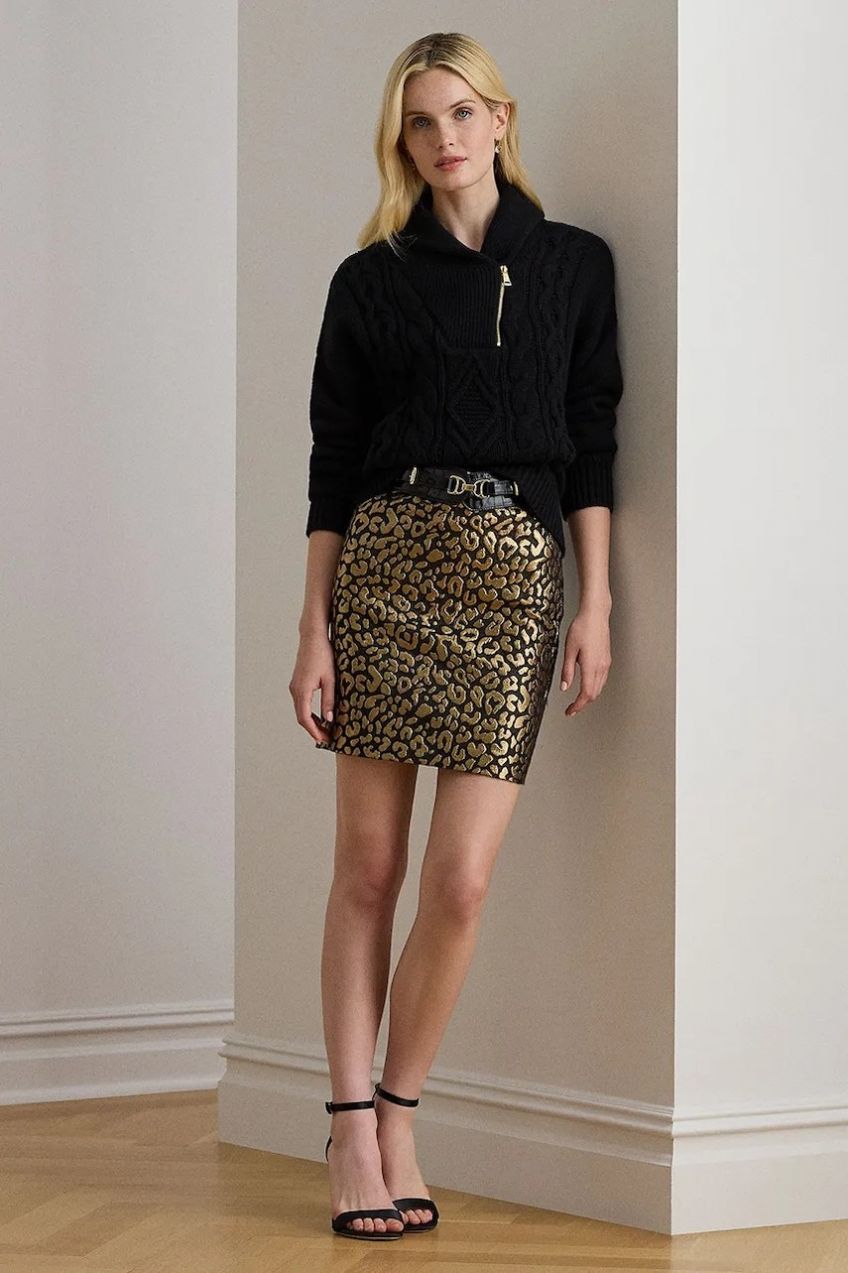 Sukňa zo zmesi bavlny Lauren Ralph Lauren čierna farba, mini, puzdrová, 200979907