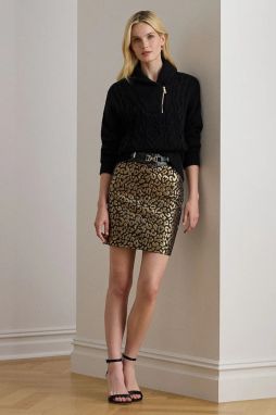 Sukňa zo zmesi bavlny Lauren Ralph Lauren čierna farba, mini, puzdrová, 200979907