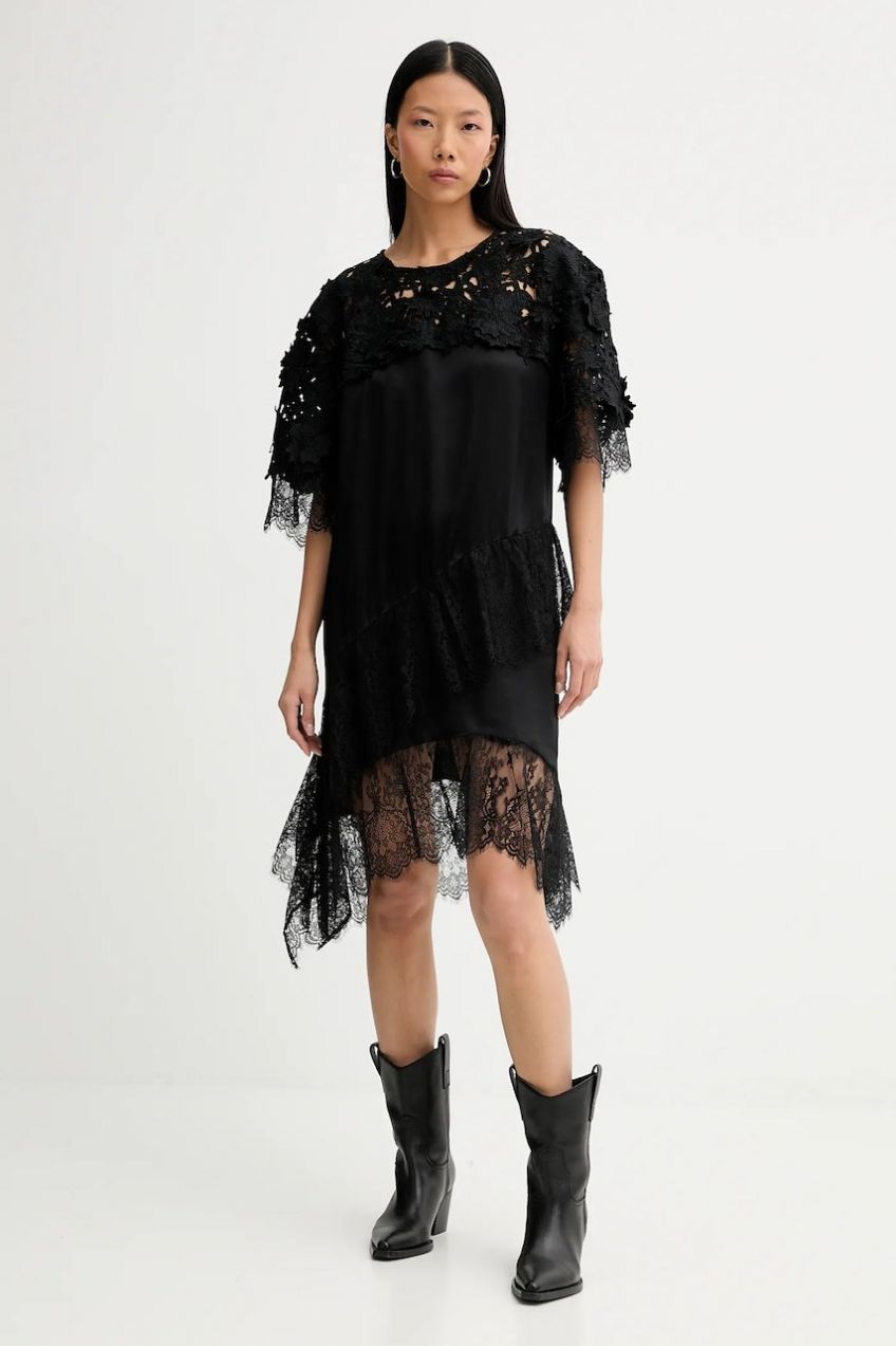 Šaty MUNTHE RADA čierna farba, mini, rovný strih, 254131025443