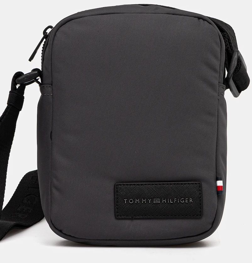 Malá taška Tommy Hilfiger šedá farba, AM0AM14009