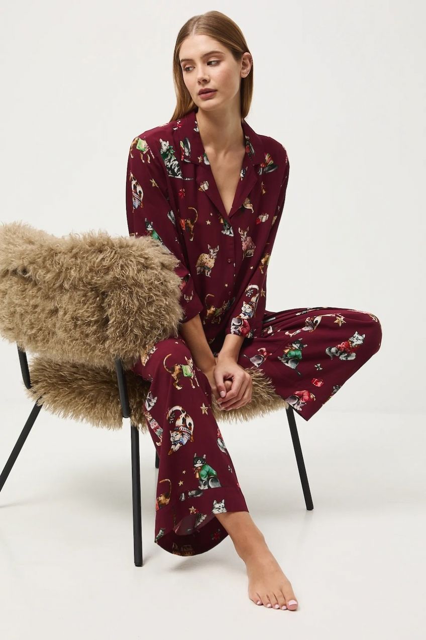 Pyžamo Medicine dámske, bordová farba