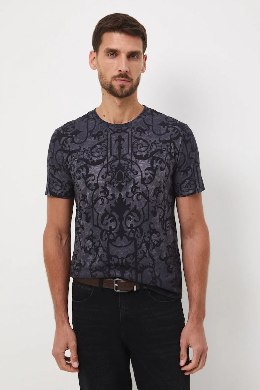 Bavlnené tričko Medicine pánske, čierna farba, vzorovaná
