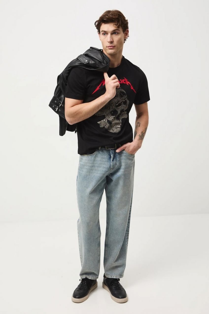 Bavlnené tričko Medicine pánske, čierna farba, s potlačou