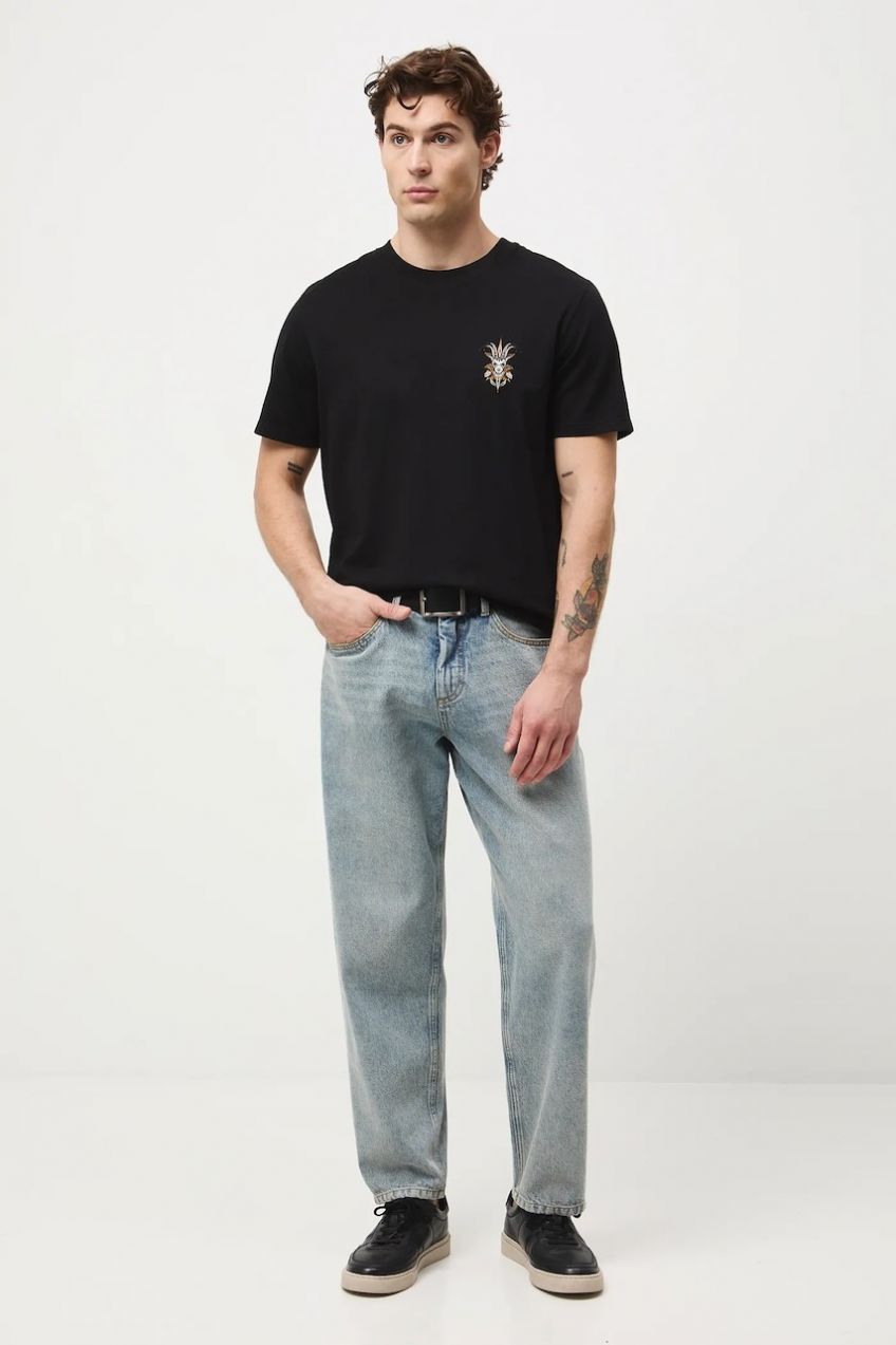 Bavlnené tričko Medicine pánske, čierna farba, s potlačou