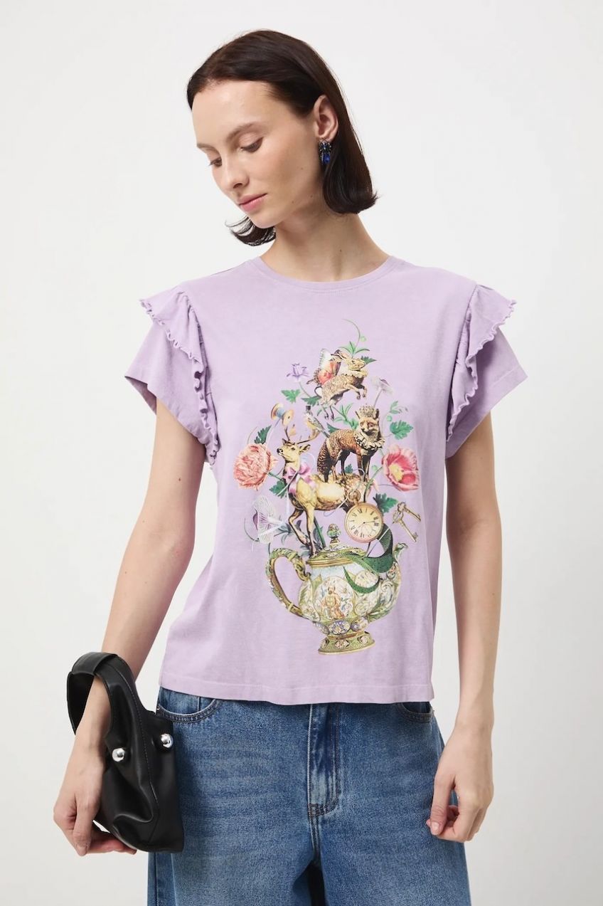 Bavlnené tričko Medicine dámske, fialová farba