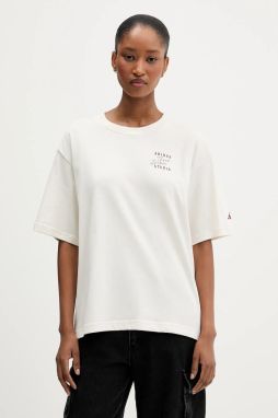 Bavlnené tričko adidas dámske, béžová farba, KT3275