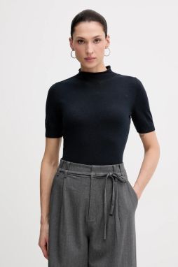 Sveter s prímesou vlny Sisley červená farba, s polorolákom, 11BAM105P