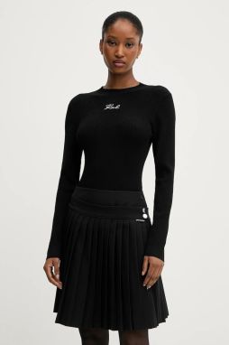 Sveter Karl Lagerfeld dámsky, čierna farba, ľahký, A3W18025