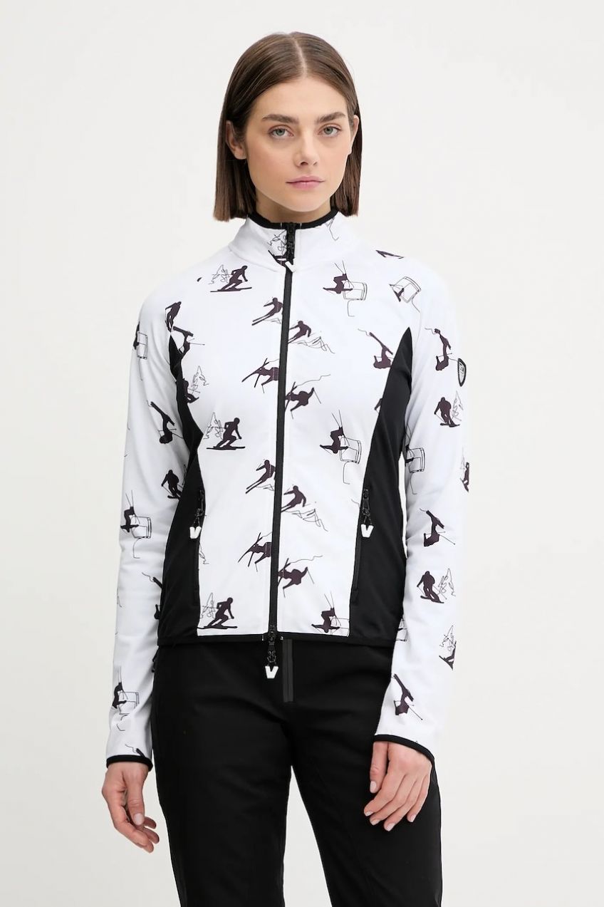 Športová mikina EA7 Emporio Armani biela farba, vzorovaná, AF14634.7W000384