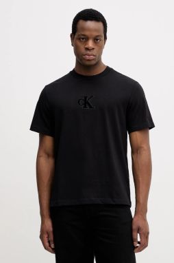 Bavlnené tričko Calvin Klein Jeans pánske, čierna farba, s nášivkou, LV04RD253G