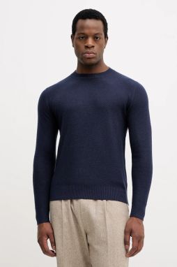 Sveter s prímesou vlny Sisley tmavomodrá farba, ľahký, 1041S104H