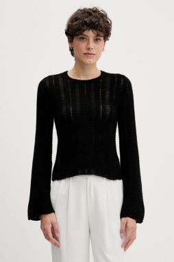 Bavlnený sveter Sisley čierna farba, ľahký, 1494M106O