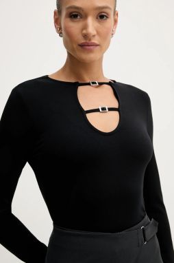 Blúzka Sisley čierna farba, jednofarebná, 374SL108A