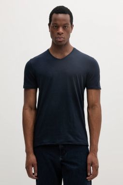 Bavlnené tričko Sisley pánske, čierna farba, jednofarebná