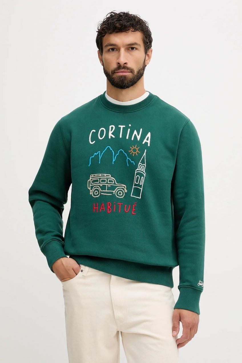 Bavlnená mikina MC2 Saint Barth x Peanuts tmavomodrá farba, s potlačou