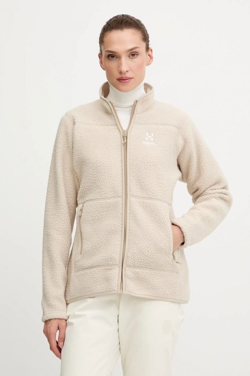 Športová mikina Haglöfs Mossa Pile šedá farba, jednofarebná, 606538