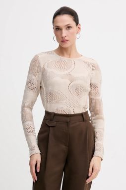 Sveter Sisley béžová farba, ľahký, 3IIDL107T