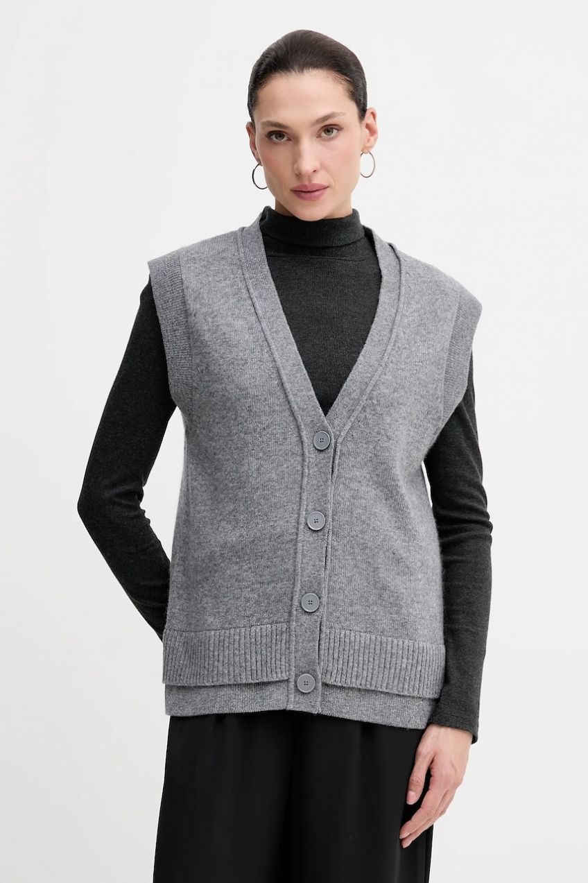 Vesta s prímesou vlny Sisley šedá farba, 1M9AL603B