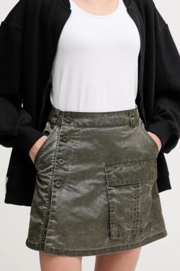 Sukňa Alpha Industries Vintage Mini Skirt zelená farba, mini, rovný strih, 156052