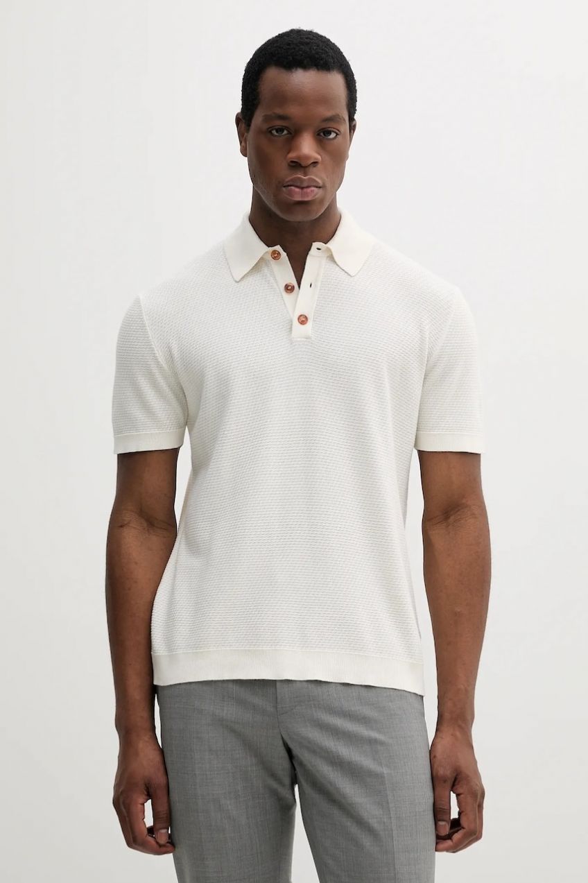 Bavlnené polo tričko Sisley béžová farba, jednofarebné, 1094S300M