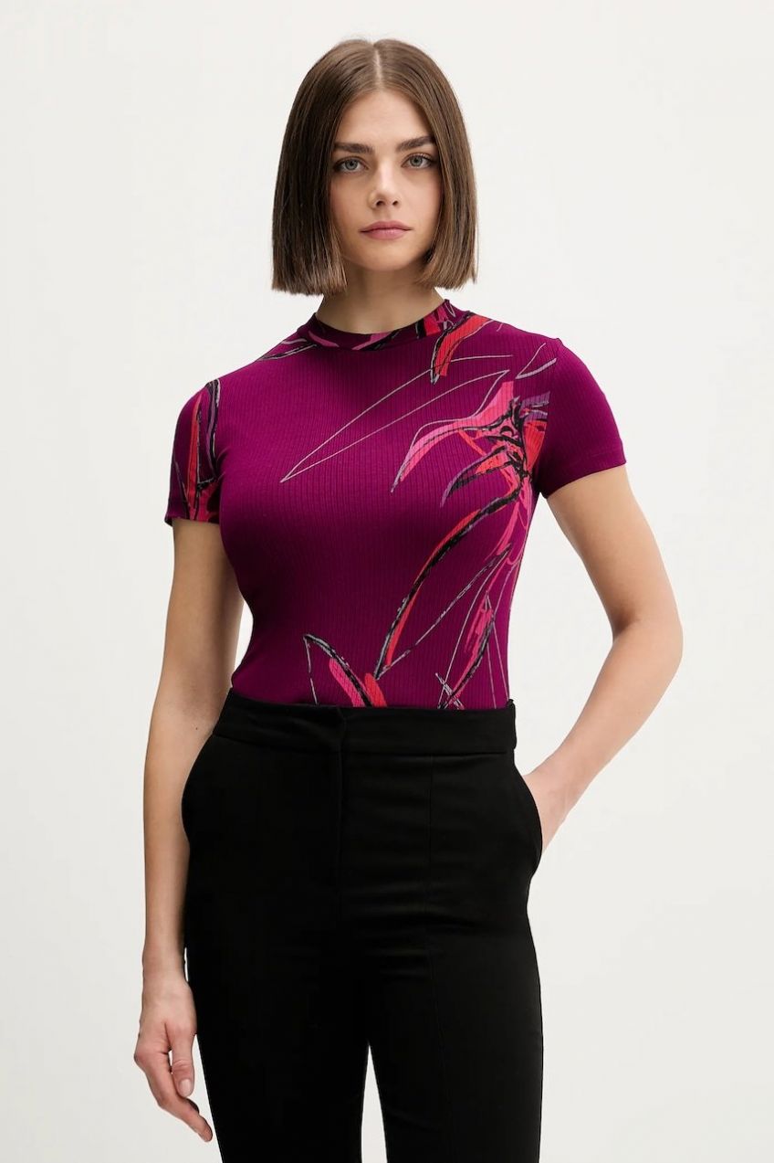 Tričko Desigual LALA dámske, bordová farba, 25WWTK16