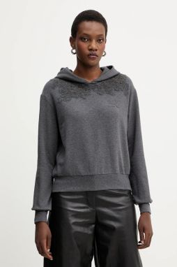 Mikina Ermanno Scervino LIFE šedá farba, s kapucňou, s nášivkou, D474M608LEM