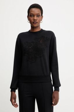 Mikina Ermanno Scervino LIFE čierna farba, s nášivkou, D474M607LEM