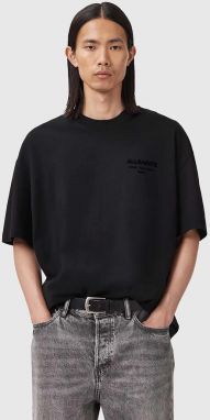 Bavlnené tričko AllSaints XANDER pánske, zelená farba, s potlačou, M030JC