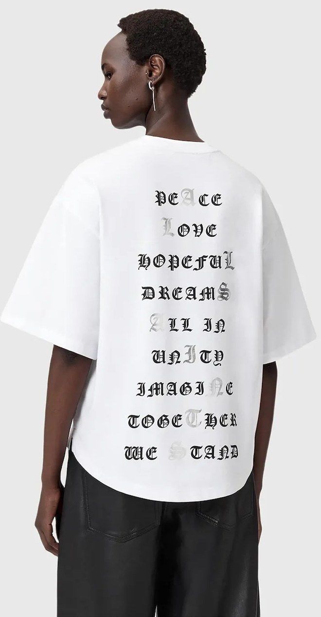 Bavlnené tričko AllSaints dámske, biela farba, W088JD