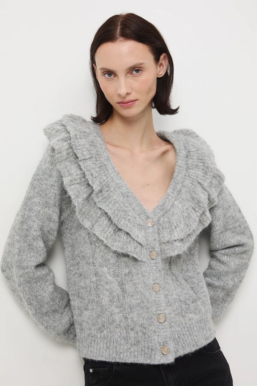 Kardigán Medicine šedá farba, teplé