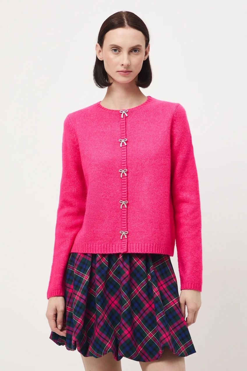 Kardigán s prímesou vlny Medicine ružová farba, ľahké