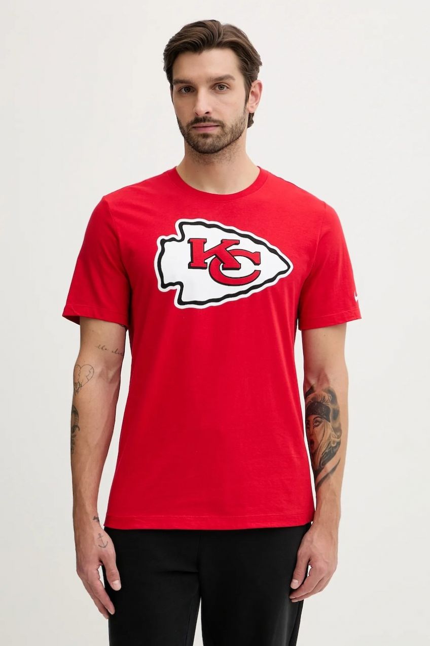 Bavlnené tričko Nike Logo Essential pánske, červená farba, s potlačou, N199-65N-7G-CLH