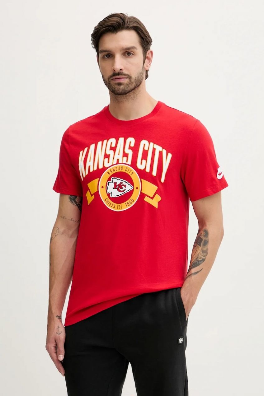 Bavlnené tričko Nike Front and Back Essential pánske, červená farba, s potlačou, N199-65N-7G-93P