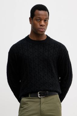 Bavlnený sveter Calvin Klein Jeans čierna farba, ľahký, LV04RE301G