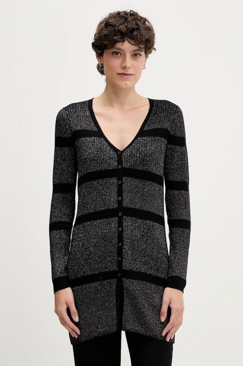 Kardigán Sisley čierna farba, ľahký, 1194L602O