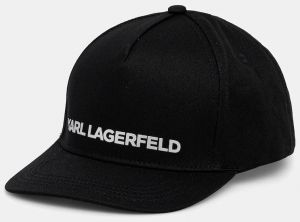 Bavlnená šiltovka Karl Lagerfeld čierna farba, 554101.805641