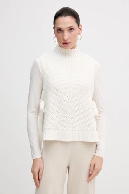 Vesta s prímesou vlny Pedro del Hierro biela farba, teplé, s polorolákom, 5502017