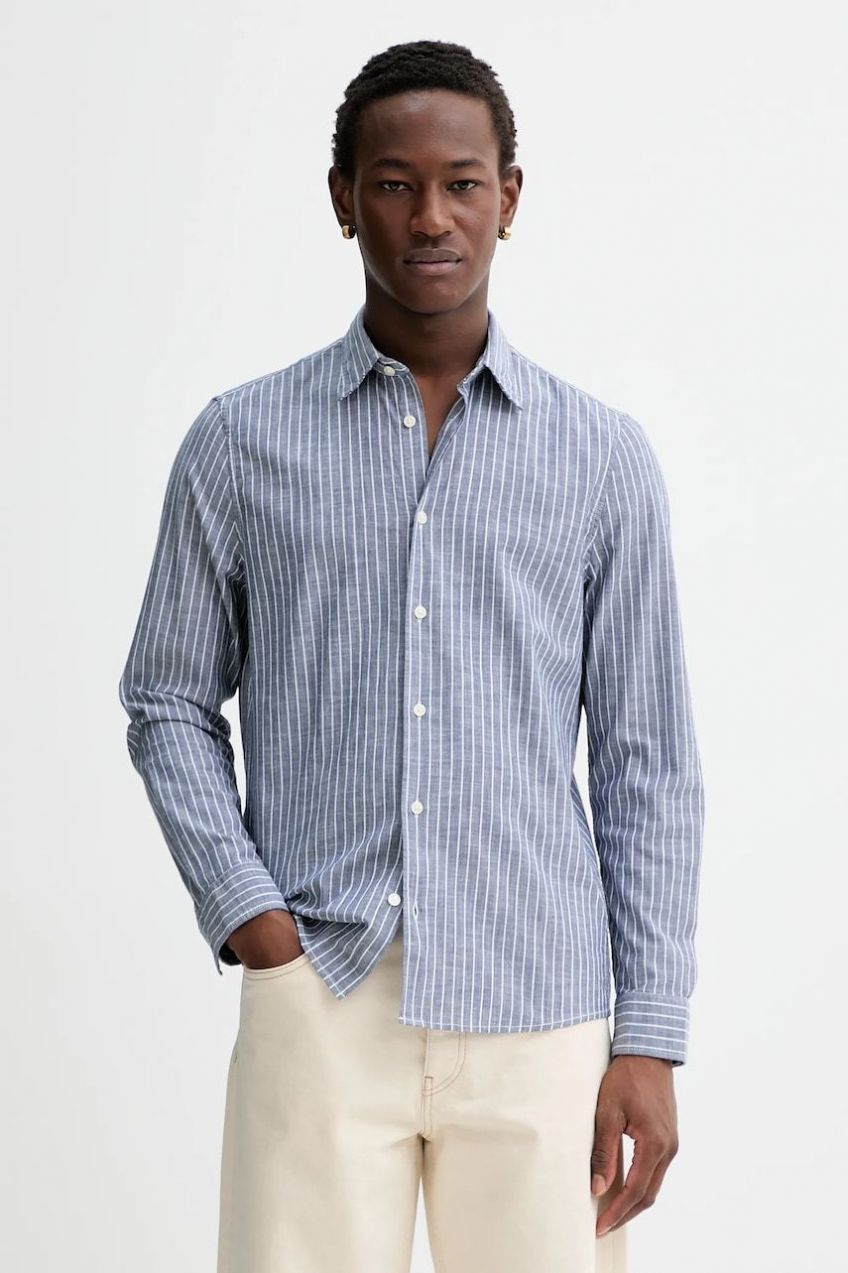 Bavlnená košeľa Marc O'Polo modrá farba, regular, s klasickým golierom, M26721042358