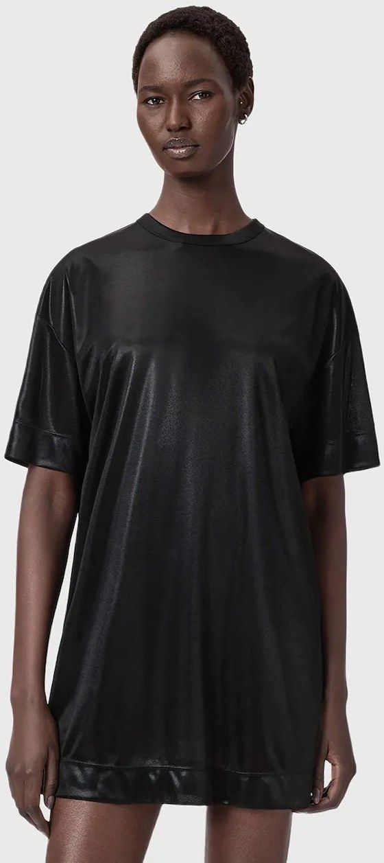 Šaty AllSaints čierna farba, mini, oversize, W141DD