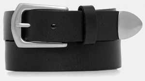 Kožený opasok AllSaints čierna farba, 29AS400405