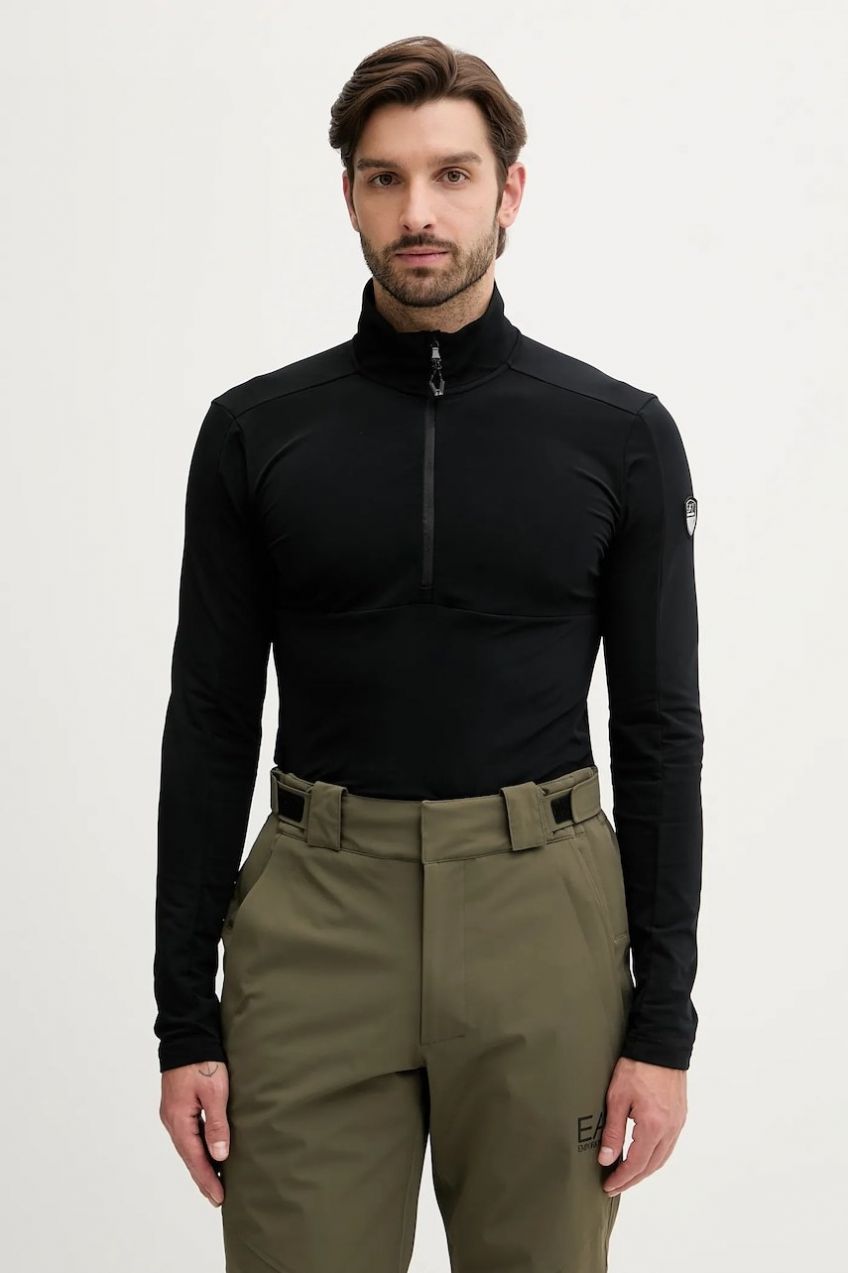 Športová mikina EA7 Emporio Armani čierna farba, jednofarebná, AF14634.7M000470