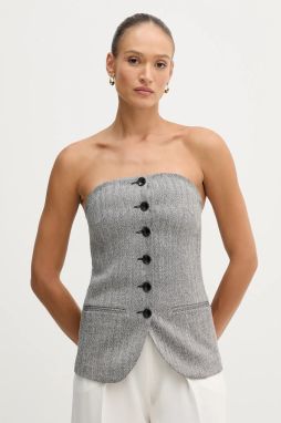 Blúzka Sisley čierna farba, vzorovaná, 5D12LH01R