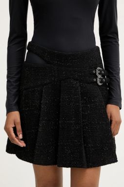 Minisukňa Versace Jeans Couture čierna farba, mini, rovný strih, 79HAE801 N0539